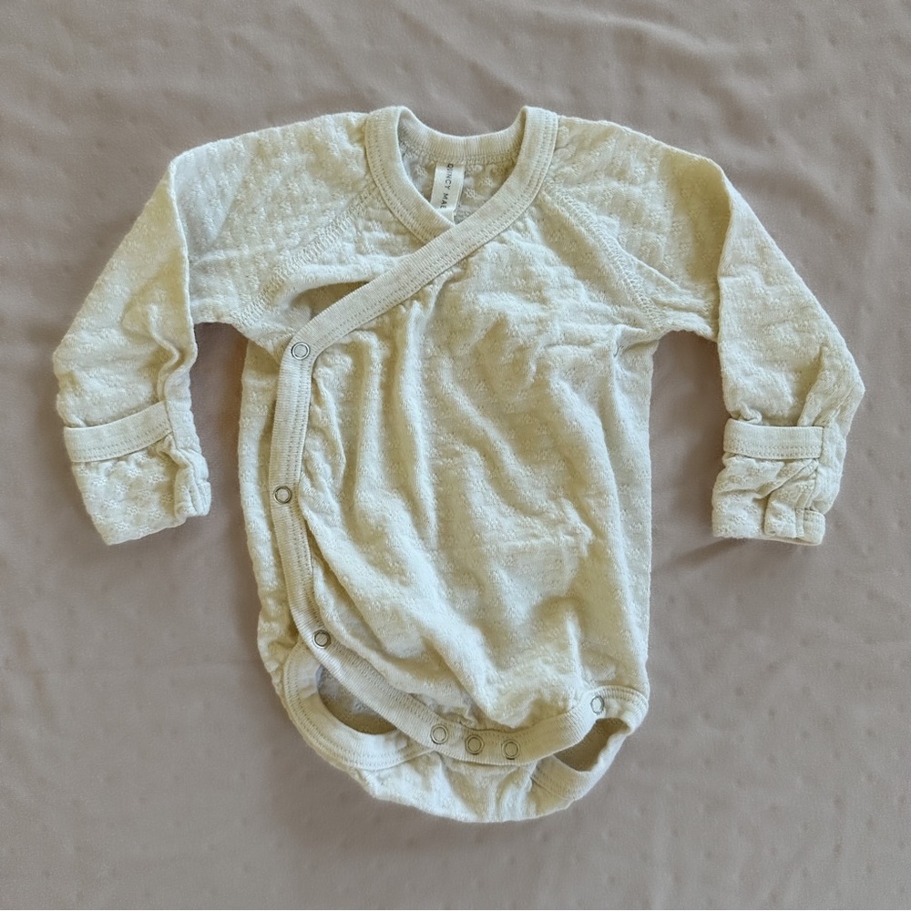 Quincy Mae Side-snap Pointelle Bodysuit Onesie